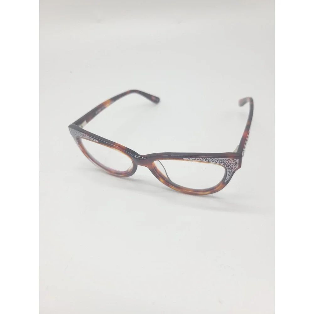 Betsey Johnson FUNKY Eyeglasses brown Cat Eye Full Rim Frames 50-16-144